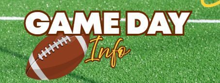 Game Day Info with grass in background and a football