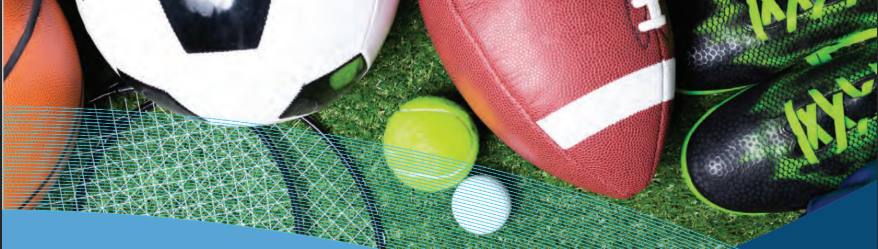 Various sports image (soccer ball, basketball, football, tennis ball and racket)