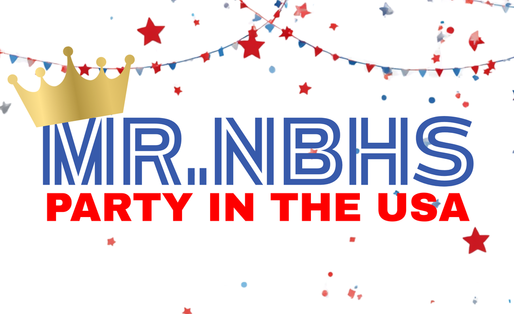 Decorative image, text reads "Mr. NBHS, Party in the USA".