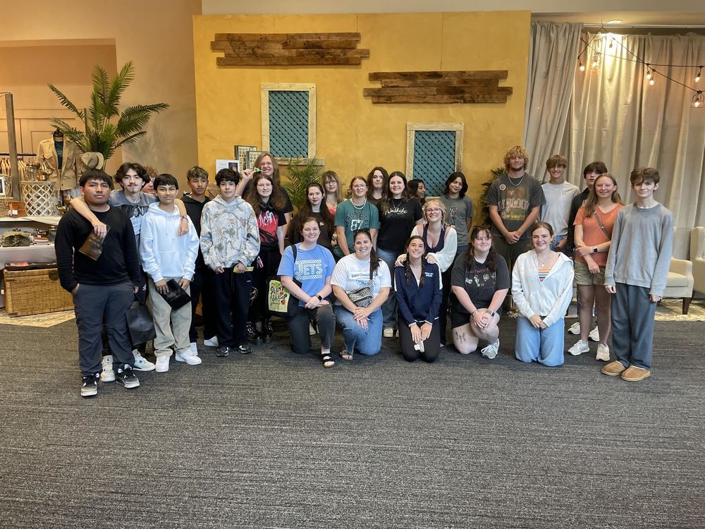 Enka High Latin students at the exhibit at the Biltmore Estate. Group photo. 