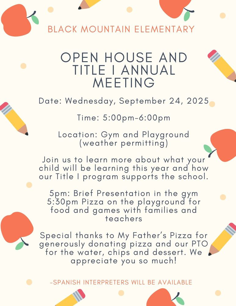 Open House Title 1 Flyer
