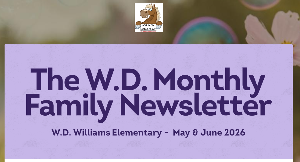 WD Family Newsletter Header for May