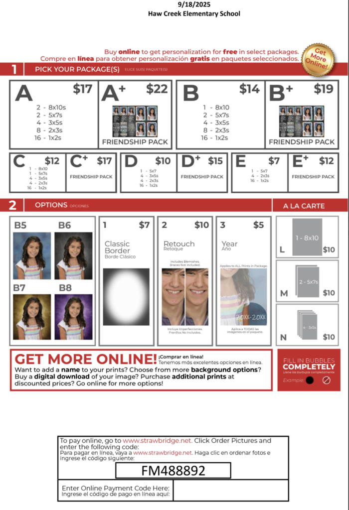 Photos ordering guide.