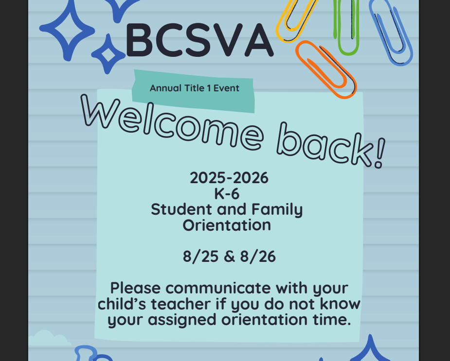 BCSVA Welcome back!