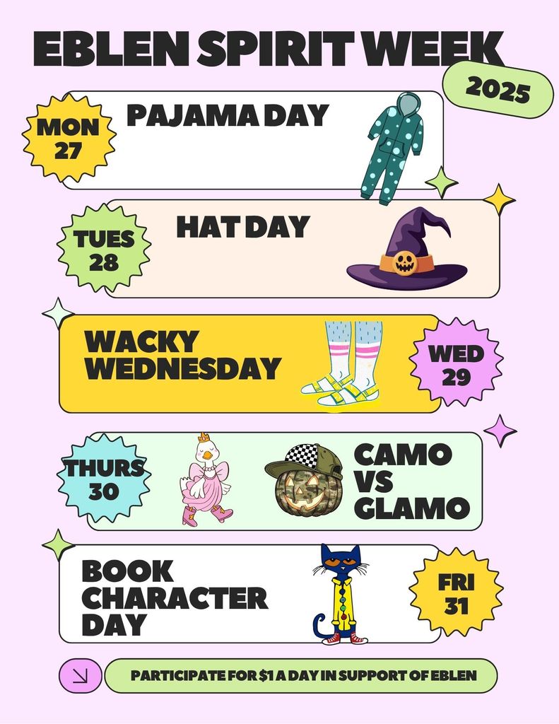 Eblen Spirit Week Schedule