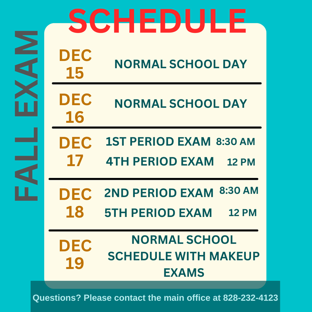 fall exam schedule