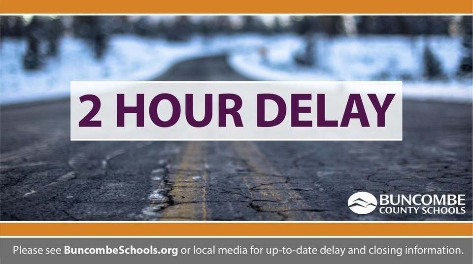 This is a graphic that says two hour delay. 
