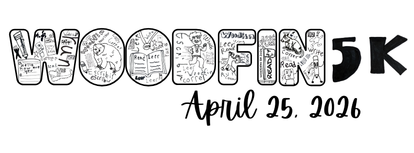 Poster that says "Woodfin 5K April 25, 2026"