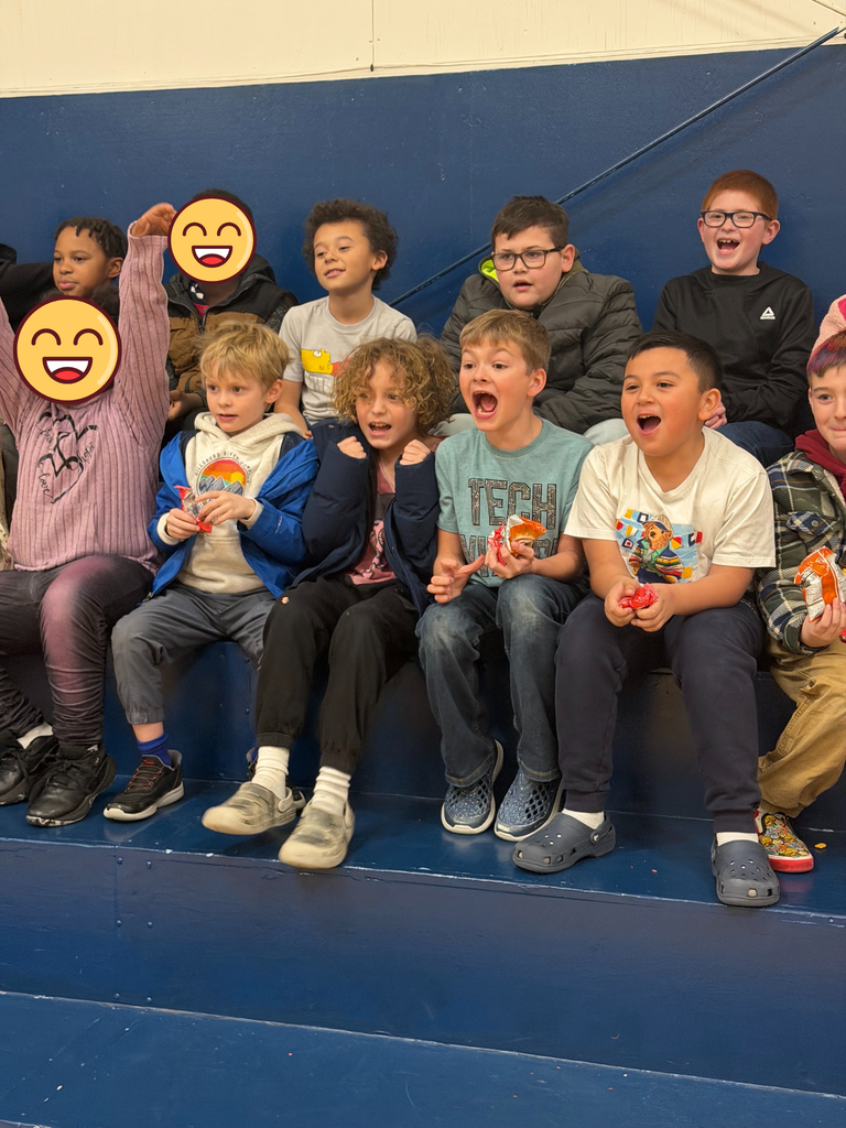 Students look on in excitement while sitting in the bleachers.