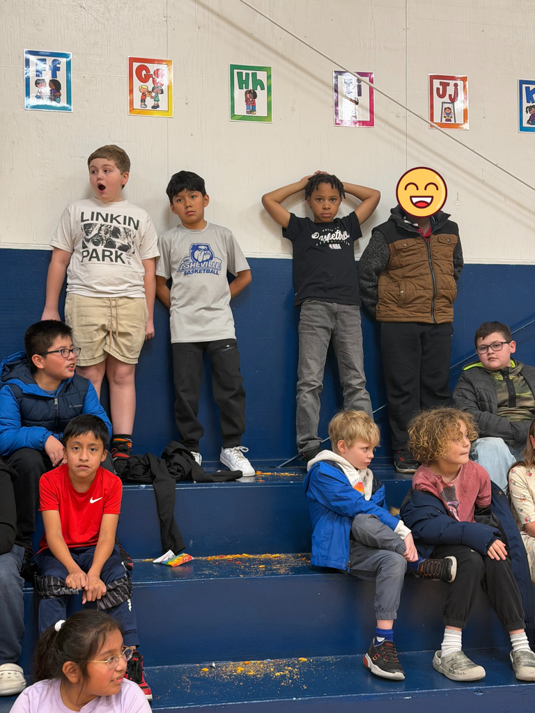 Students look on in excitement while sitting in the bleachers.