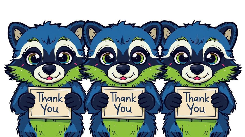 Wolverines holding thank you signs.