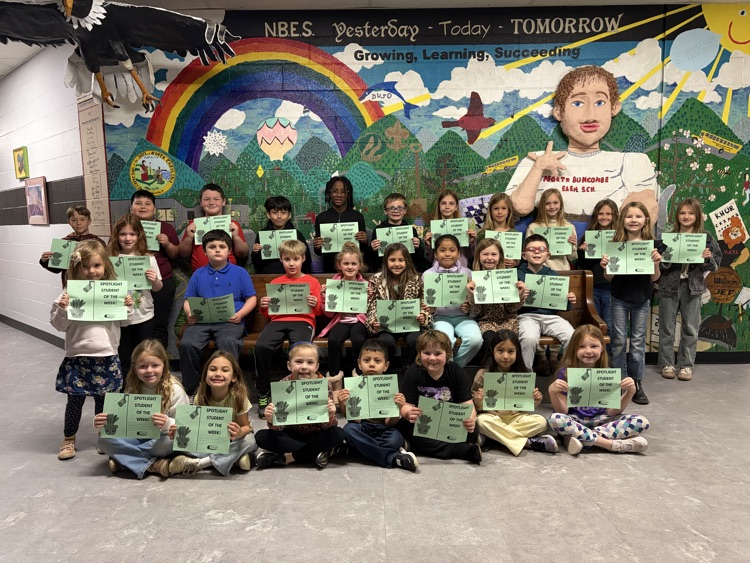 PBIS Spotlight Students of the week with their certificates 