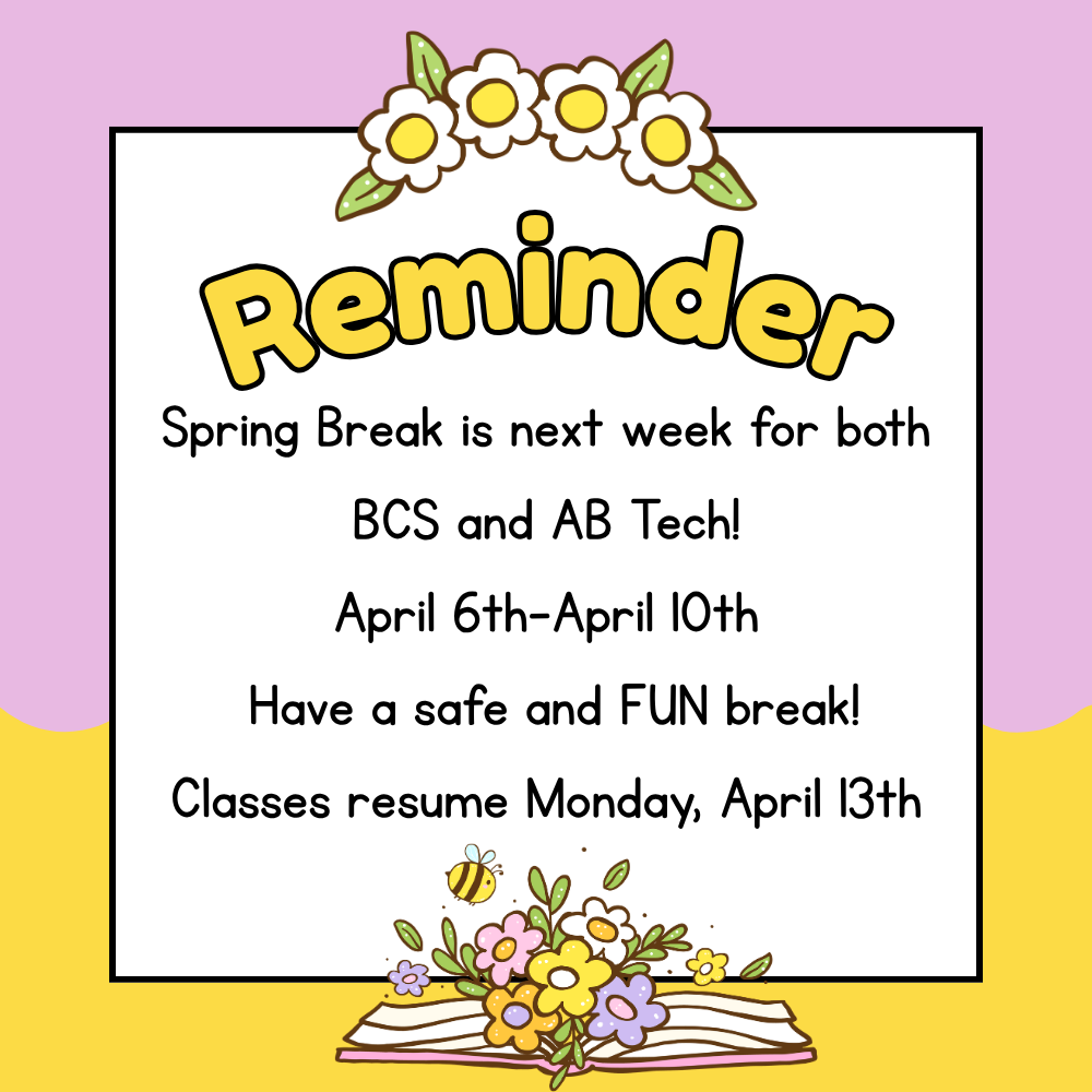 Spring Break post notfying people there are no classes from April 6th-April 10th
