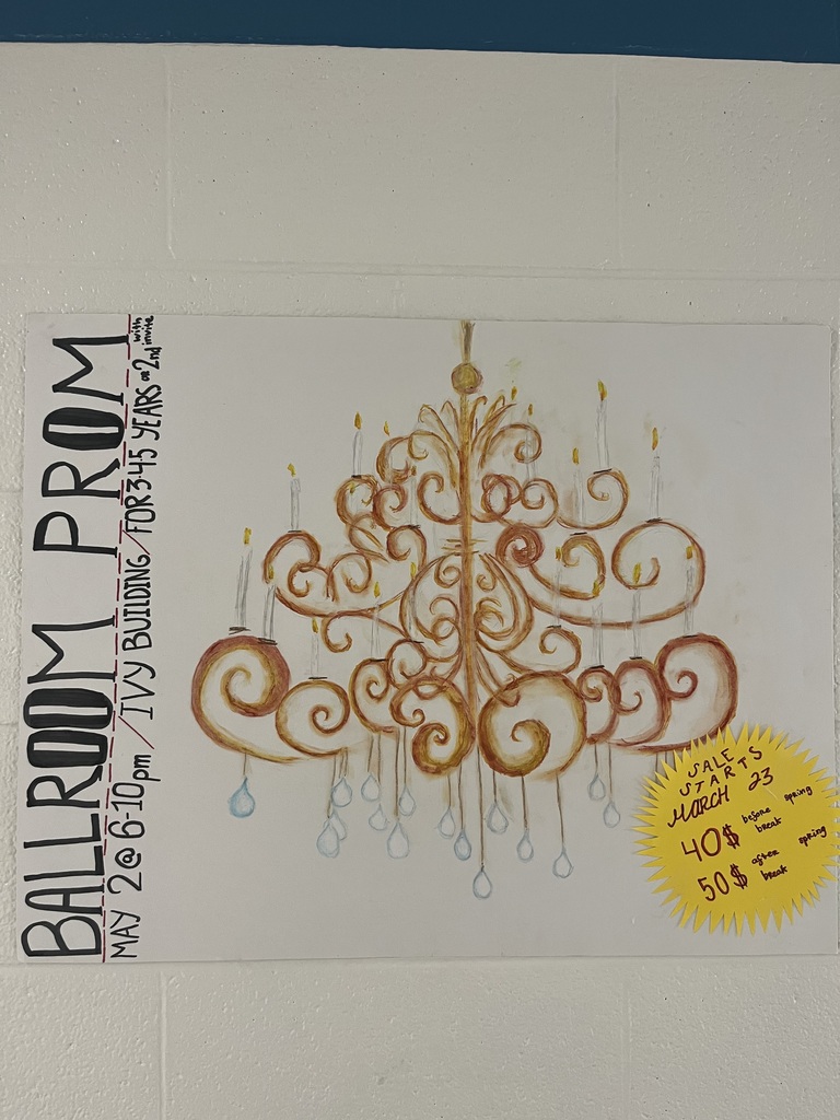 poster for prom listing the date of May 2nd at 6-10pm