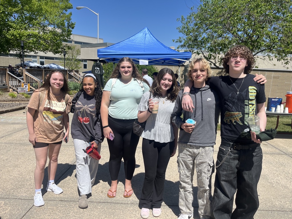 six students standing outside at the AB Tech festival 