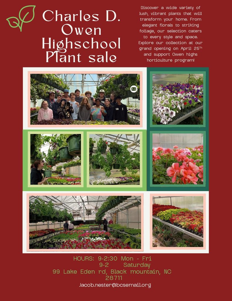 Plant sale flyer with pics and details
