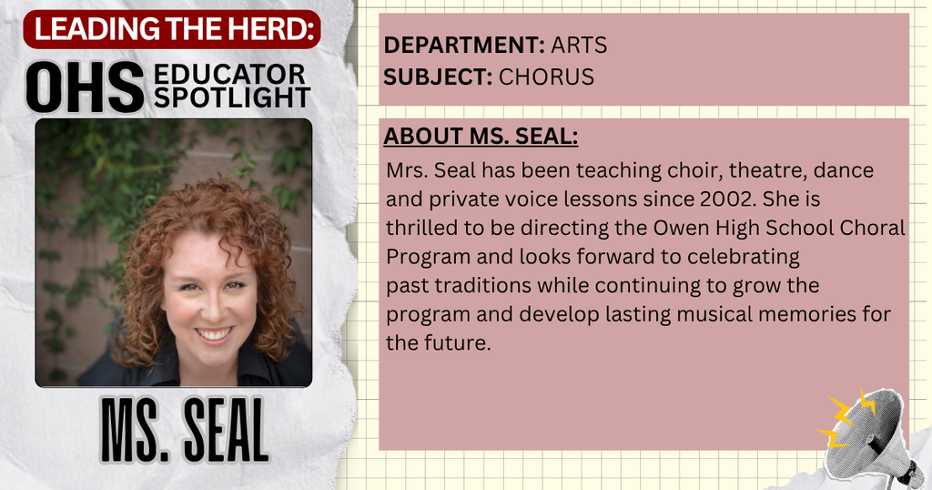 photo and bio info about Ms. Seal, OHS chorus teacher