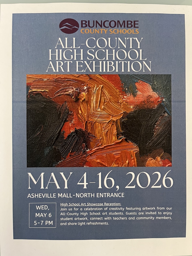 BCS All-County High School Art Expedition, May 4-16 at Asheville Mall (north entrance)