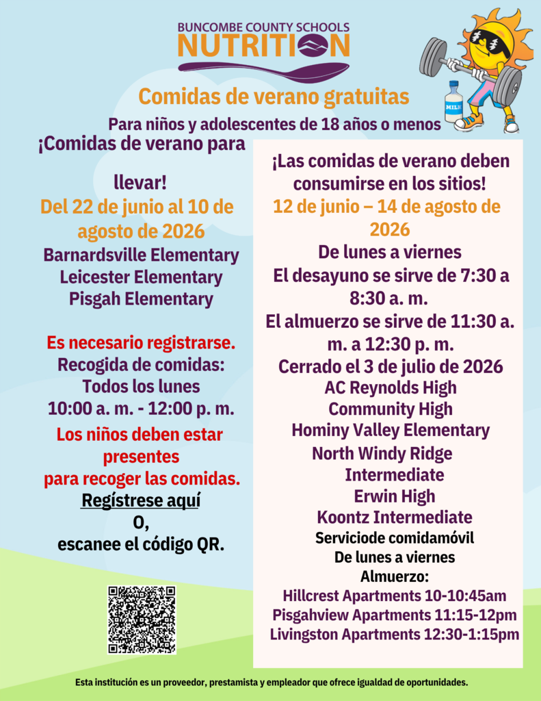 Flyer for summer meals: contact BCEC for details 