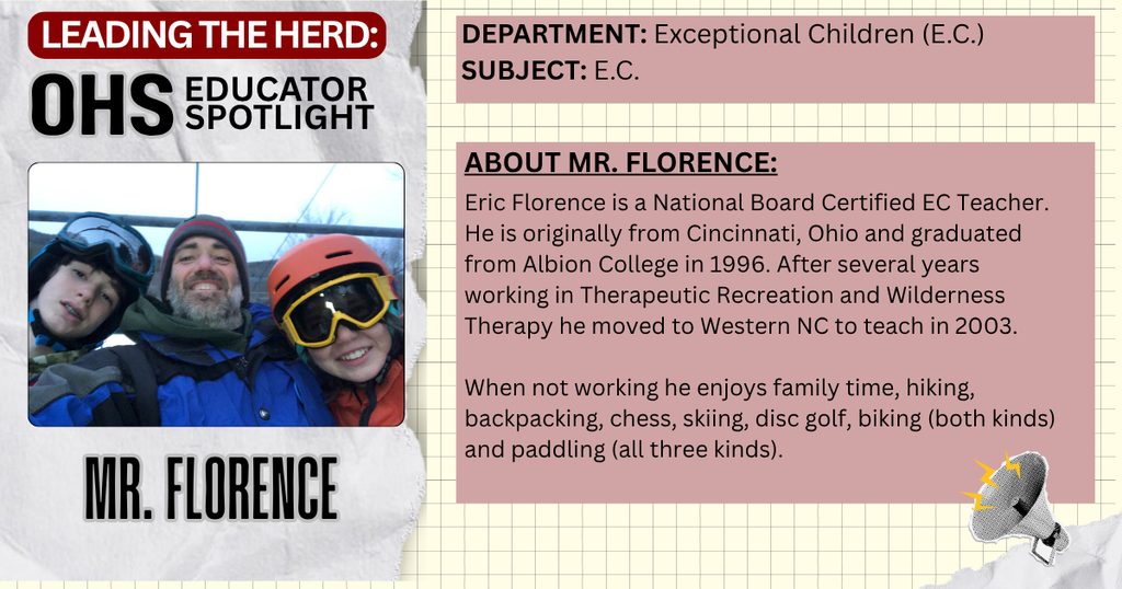 Leading the Herd Staff Spotlight: Photo and Bio info about Mr. Florence, EC teacher