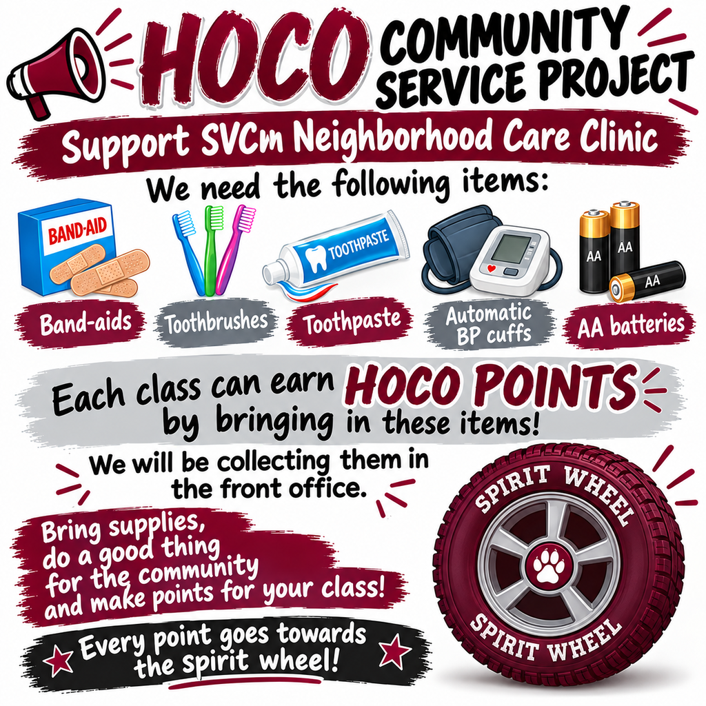 homecoming community service project donation items