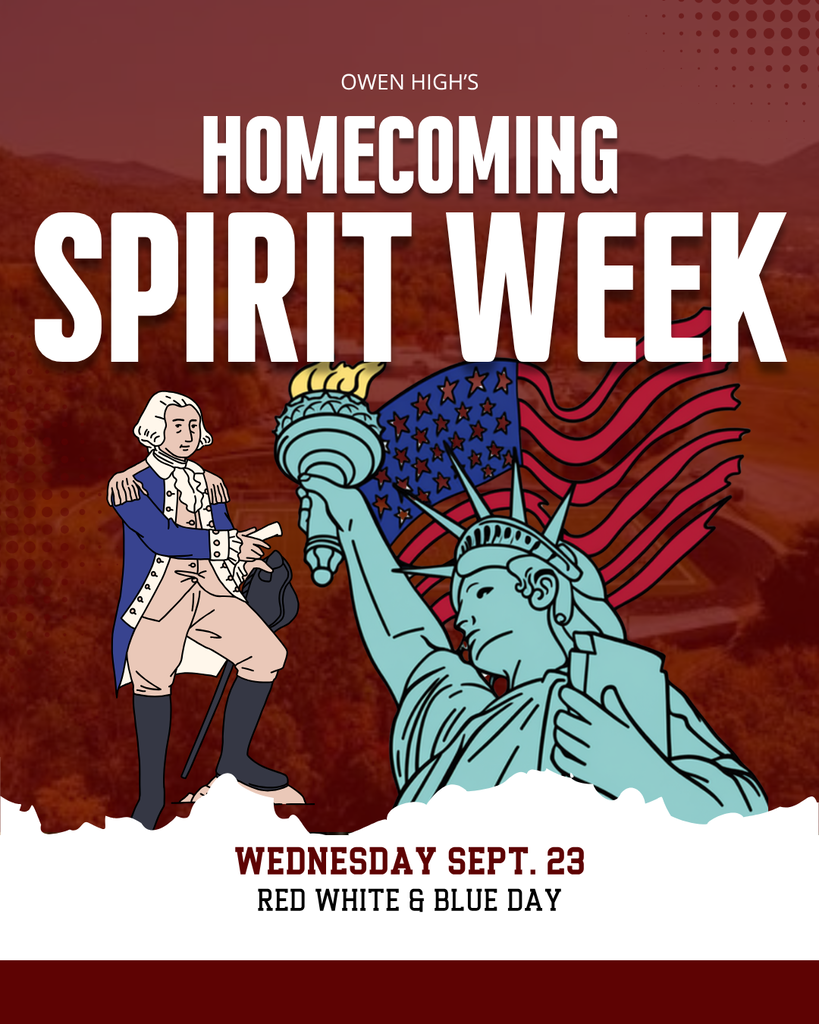 Wednesday spirit week theme: wear red, white, and blue