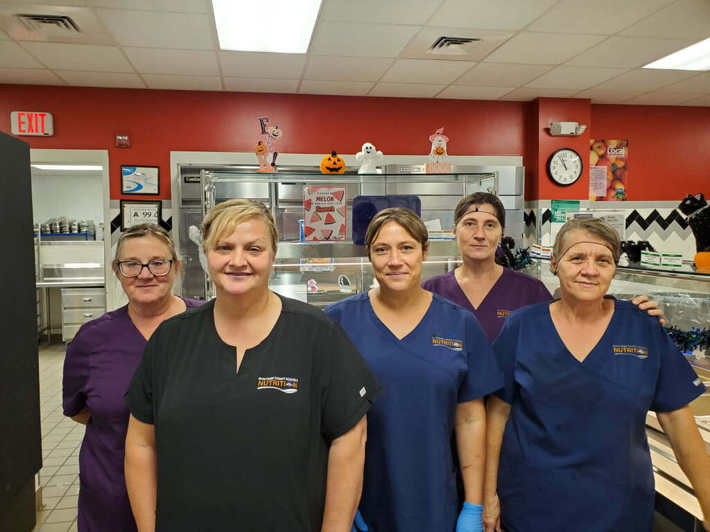 A picture of the Erwin HS cafeteria crew
