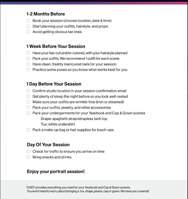 Day of Session reminders