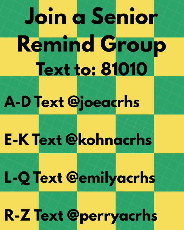 green and yellow checked background with remind group information