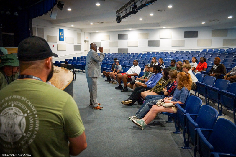 Sheriff Miller talks to On-Track graduates.
