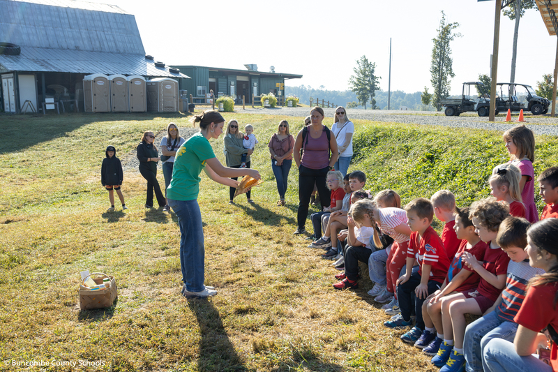 Students learning about corn.