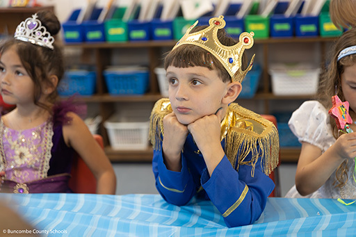 Boy dressed as a prince. 