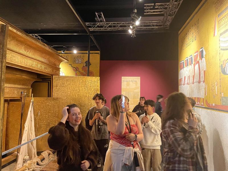 Students at the Biltmore Estate exhibit. 
