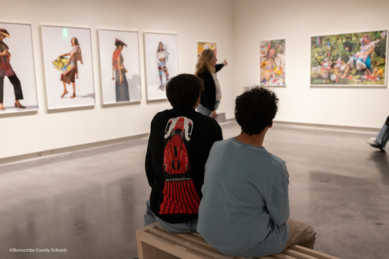 students enjoying the art museum