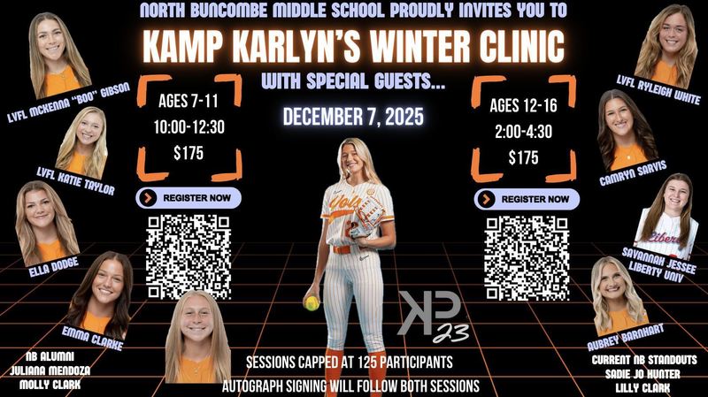 This is a graphic with information about the camp and the players that will be in attendance to work with participants.