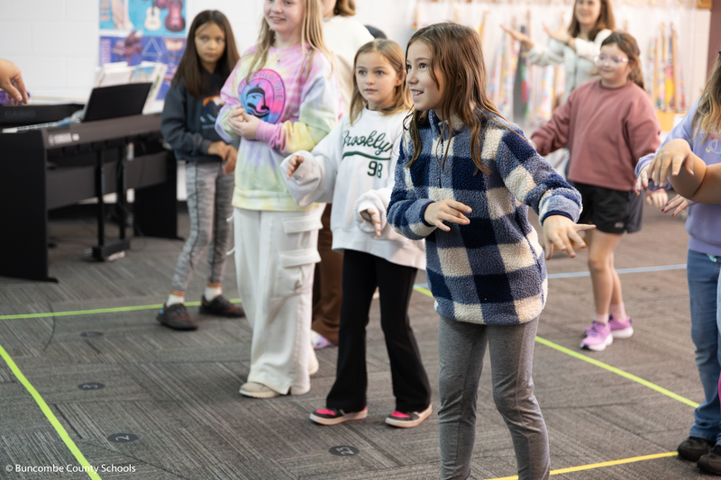 Girls doing a hula dance.
