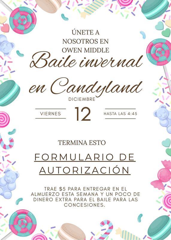 Winter Dance information in Spanish