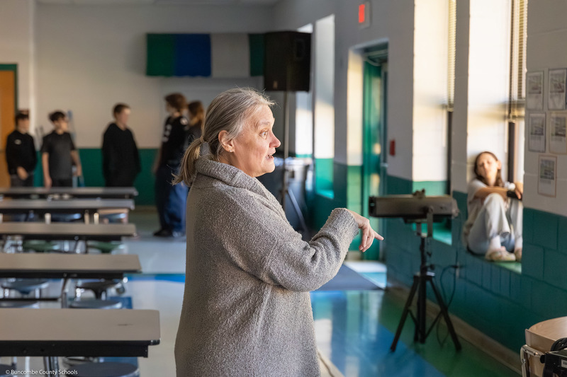 Ms. Wharton instructs students during the dress rehearsal.