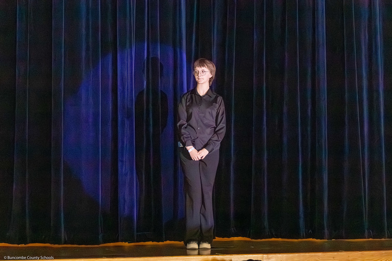 A student performs during the dress rehearsal.