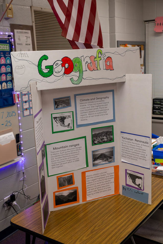 A presentation board about the country of Georgia.