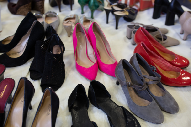 A table filled with formal shoes 
