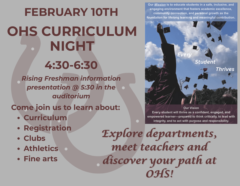 Small flyer for Feb. 10 Curriculum Night