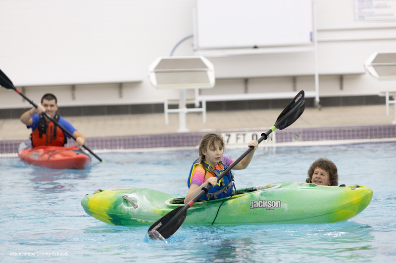 Students kayaking