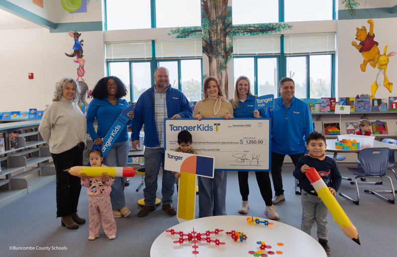 Tanger outlets check presentation at Hominy Valley