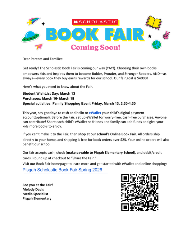 Book Fair Parent Letter