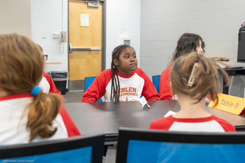 An Eblen Intermediate student listens as competition rules are read.