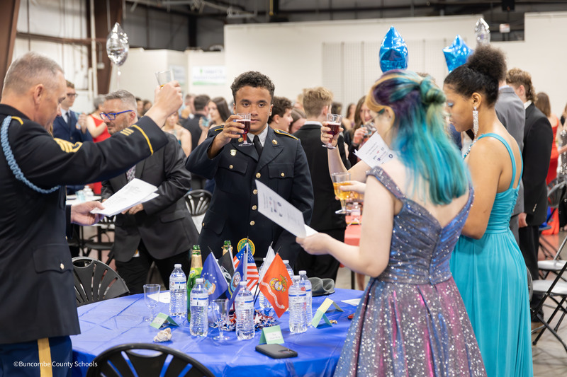 Cadets raising their glasses