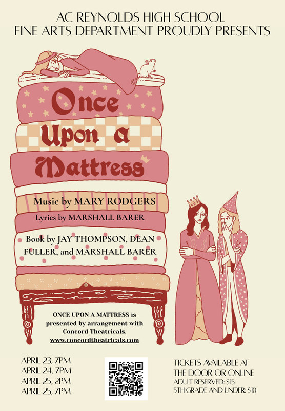 Pink and yellow image of mattresses with a girl asleep on top beside a mouse