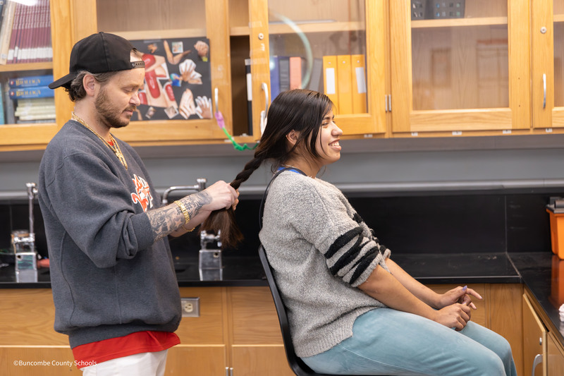 Tyler doing hair