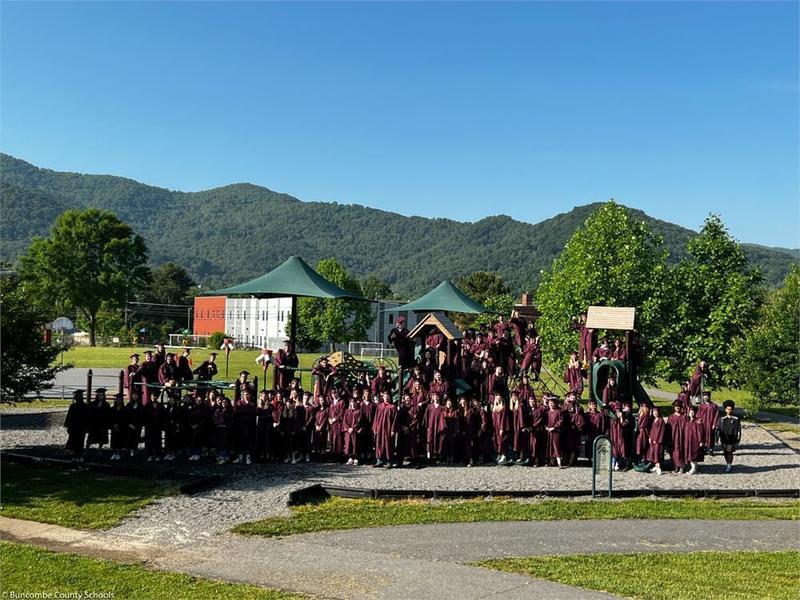 Graduates on the elementary playground Graduates on the elementary playground